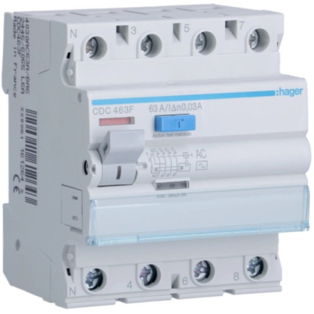 Interupteur Differentiel 2poles 32a 30ma - HAGER - CD233J