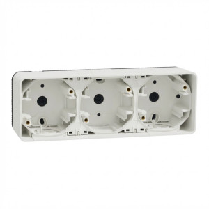 Boîte de montage en saillie 3 postes ouverte - IP55 - IK08 - blanc Mureva styl - SCHNEIDER -