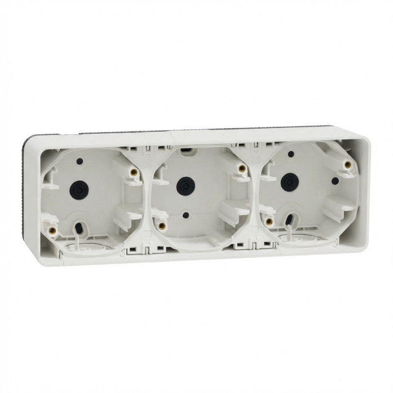 Boîte de montage en saillie 3 postes ouverte - IP55 - IK08 - blanc Mureva styl - SCHNEIDER -
