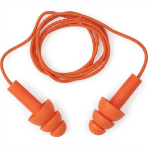 100 Bouchons d'oreilles réutilisable en silicone avec cordon pvc Delta plus -