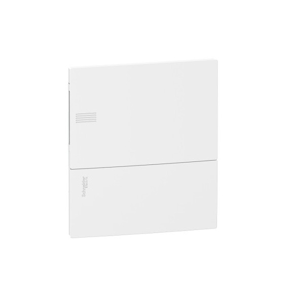 Coffret encastré - 1x8 mod. - portillon opaque blanc - born.