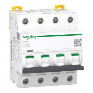 Disjoncteur modulaire – iC60N – 4P – 25 A – courbe C - SCHNEIDER - A9F79425,Disjoncteur Modulaire