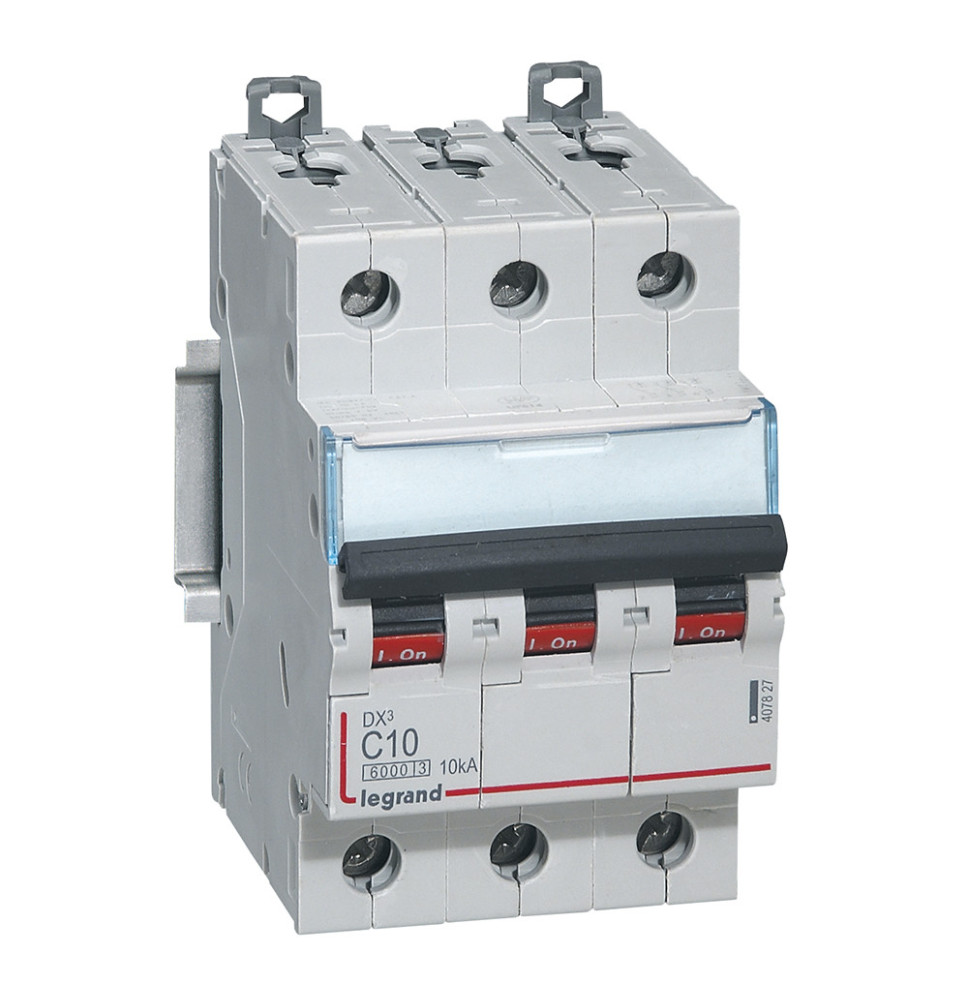 Disjoncteur DX³6000 10kA arrivée haute et départ bas à vis 3P Disjoncteur DX³6000 10kA arrivée haute et départ bas à vis 3P