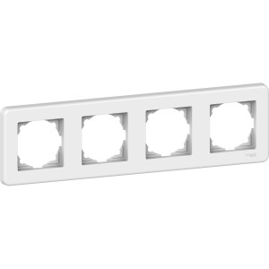 Plaque de finition 4 postes horizontal blanc - SCHNEIDER -