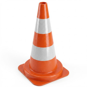 Cone plastique fluo 75 cm pvc pied caoutchou 4KG Sofop - 520303