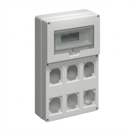 Coffret vide à composer pour 6 prises IP65 Elettrocanali -