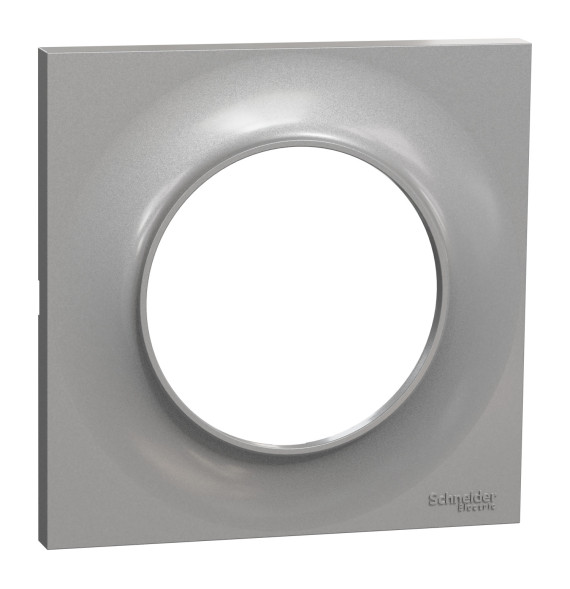 Plaque de finition 1 poste aluminium Odace Styl Schneider