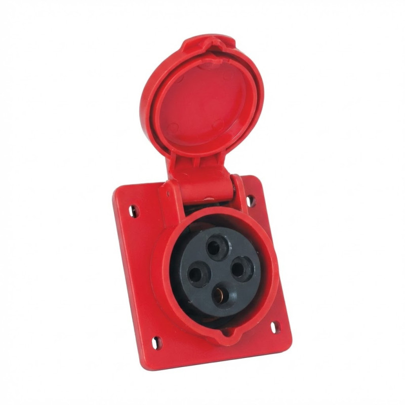 Prise industrielle encastrable inclinée 3P+T 63A NTC1-463AXS6h/415VW IP67 Chint - 444468,Prise &