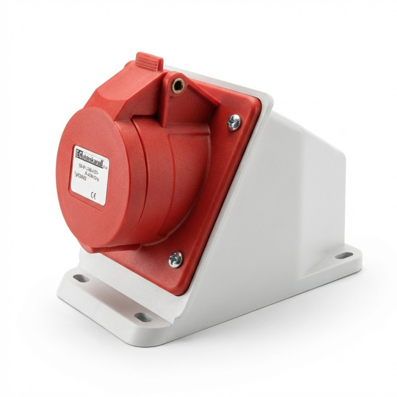 Prise sur boitier droit IP44 380V 3P+N+T 32A Elettrocanali -