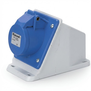 Prise sur boitier incliné IP67 220V 2P+T-32A Elettrocanali -