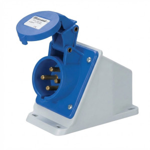 Prise sur boitier droit IP44 220V 2P+T 32A Elettrocanali -