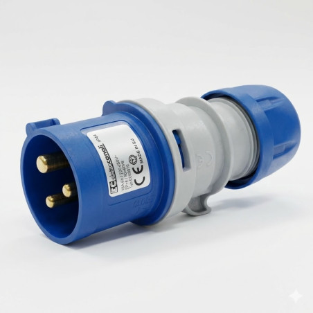 Fiche industrielle mâle IP44 2P+T 32A 230V Elettrocanali - EC69272,Prise & Coffret Industriels