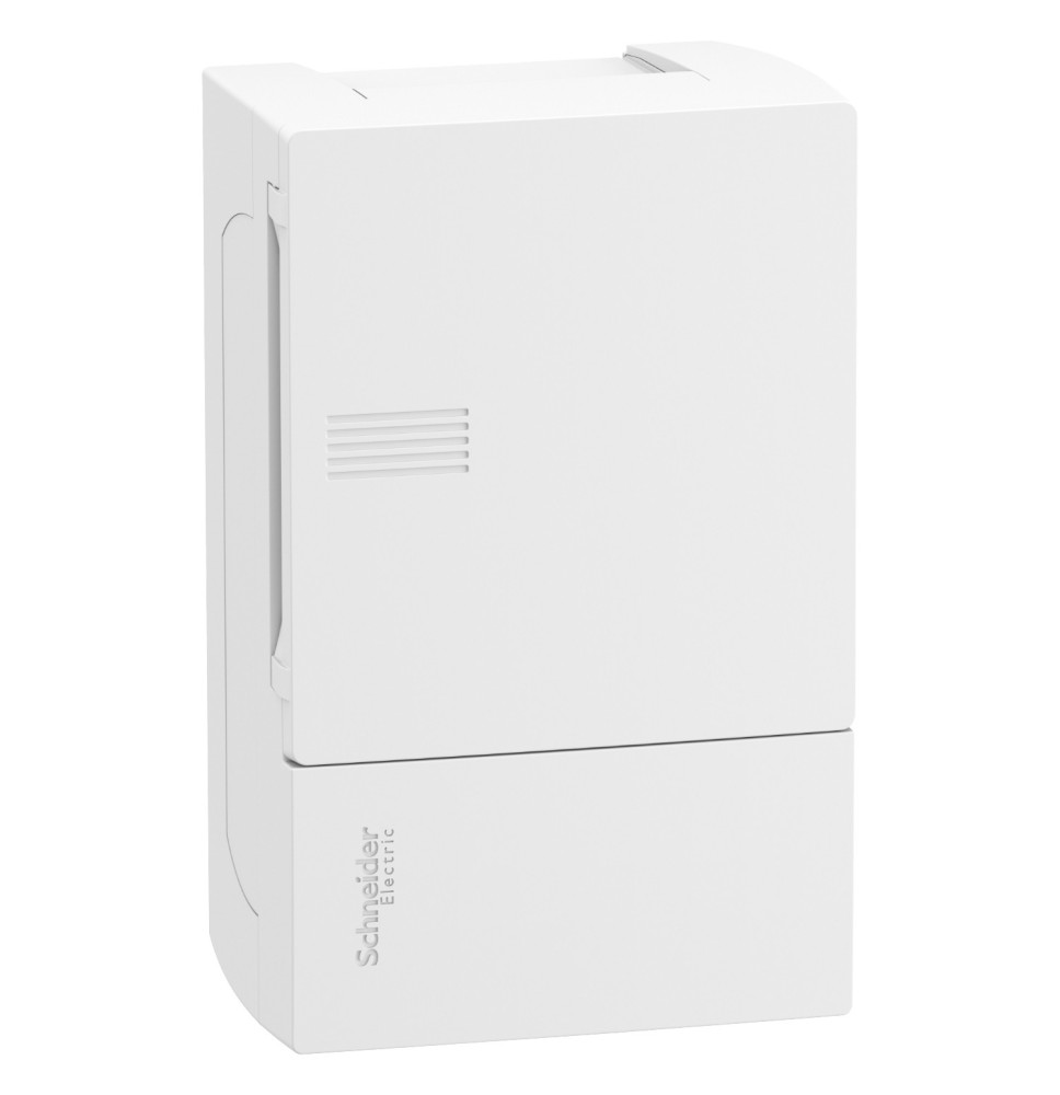 Coffret en saillie - 1x4 mod. - portillon opaq blanc - born. Coffret en saillie - 1x4 mod. - portillon opaq blanc - born.