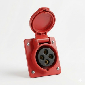 Prise industrielle encastrable inclinée 3P+T 32A NTC1-432AXS6h/415VW IP67 Chint - 444465,Prise &