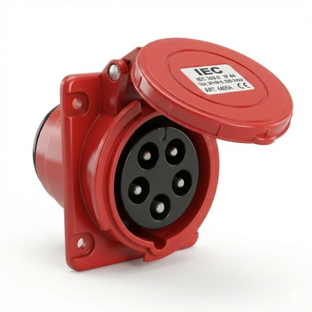Prise industrielle encastrable directe 3P+T 32A NTC1-432AS6h/415VW IP67 Chint - 444444,Prise &