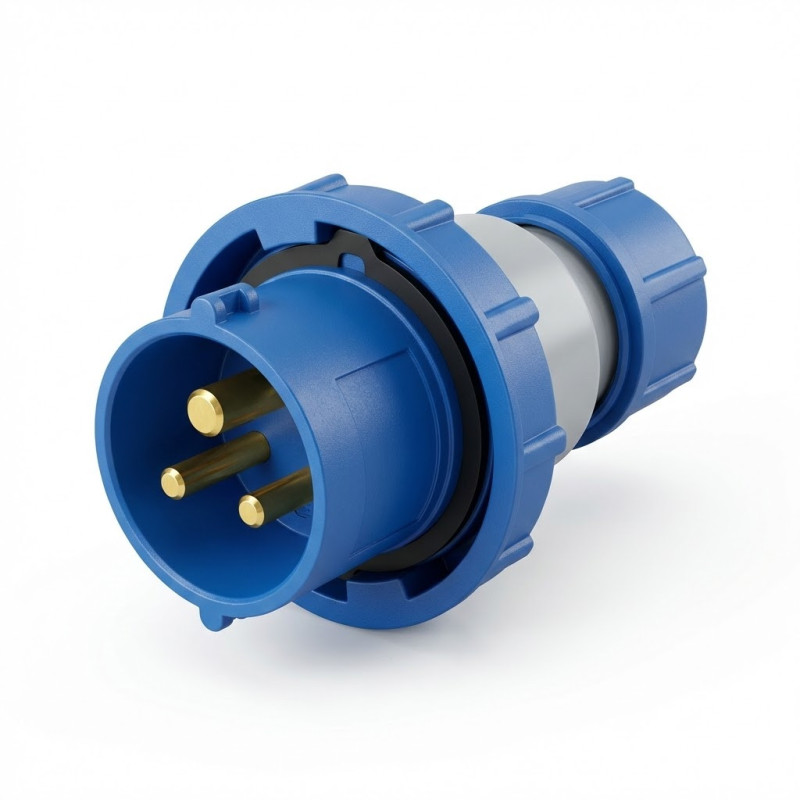 Fiche industrielle mâle IP44 2P+T 16A 230V Elettrocanali - EC69070,Prise & Coffret Industriels
