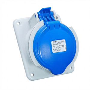 Prise industrielle encastrable inclinée 2P+T 16A NTC1-316AXS6h/250VW IP67 Chint - 444461,Prise &