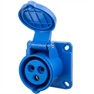 Prise industrielle encastrable directe 2P+T 16A NTC1-316AS6h/250VW IP67 Chint - 444440,Prise &