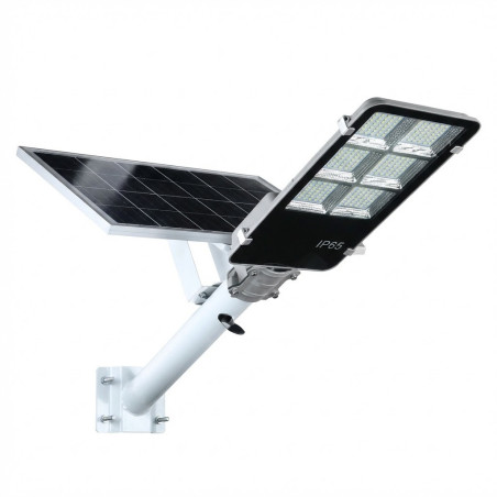 Lanterne Solaire Led 100w 6500k Avec Panneau Deporte Avec Support + Telecommande - Protec -