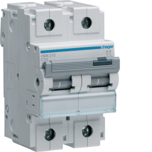 Disjoncteur 10A 2P 50kA Courbe C 3modules - Hager - HMX210,Disjoncteur Hager