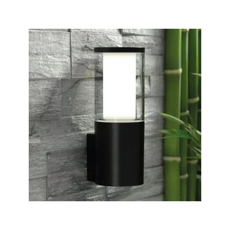 Applique Murale Etanche Ip55 1 X Gu10 6w Cct Noir + Ampoule Opal Carlo Wall Fumagalli -