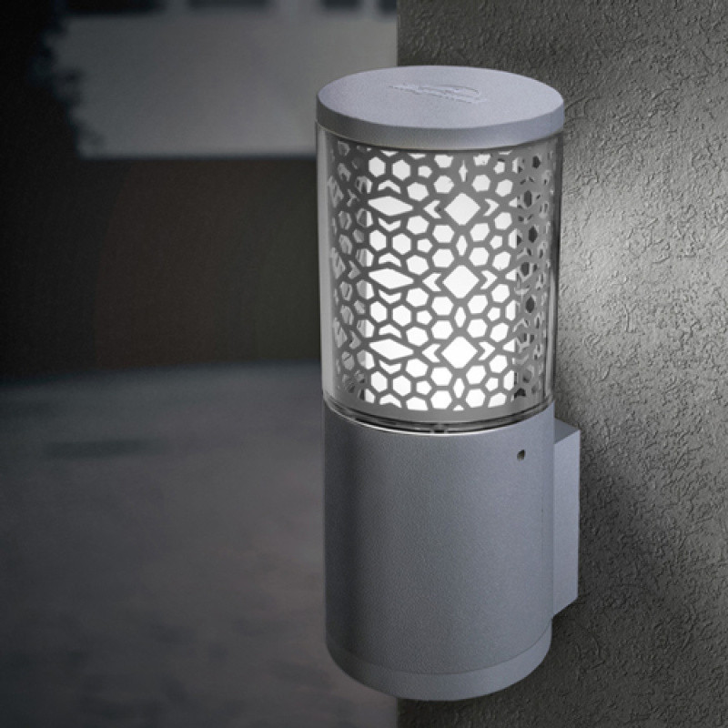 Applique Murale Ip55 1 X Gu10 3,5w Cct Set Led Carlo Wall Deco Gris Vers Le Haut Fumagalli -