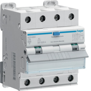 Disjoncteur Differentiel 6kA 4P 25A 300mA - HAGER - AFP475H,Disjoncteur - Disjoncteur Différentiel