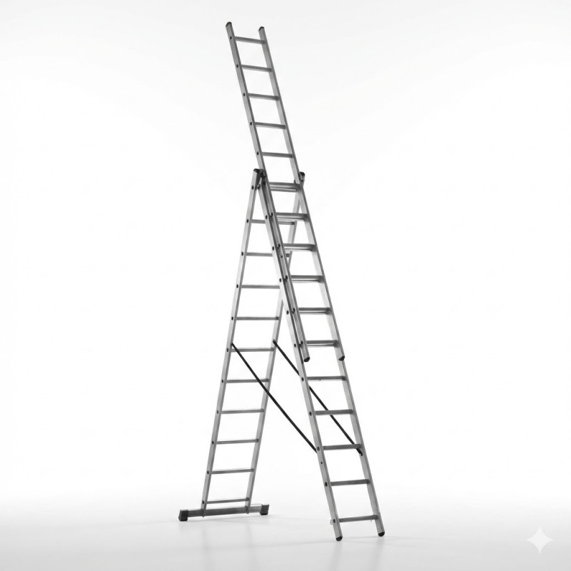 Echelle alu extensible à 3 sections - Ingco - HLAD03391,Outillage et Mesure