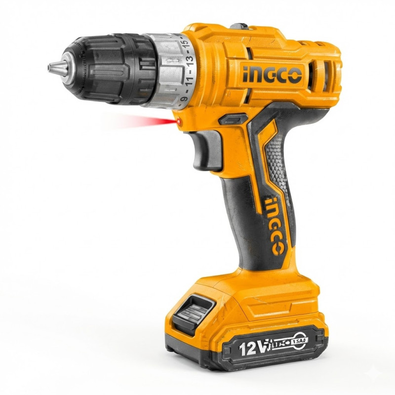 Perceuse visseuse sans fil 16V+2 battéries 2AH+1 CHARG - Ingco - CDLI16682,Outillage et Mesure