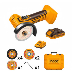 Mini meuleuse 76MM lithiumion 20V+1BATT2Ah+CHAR - Ingco - CAGLI76012,Outillage et Mesure