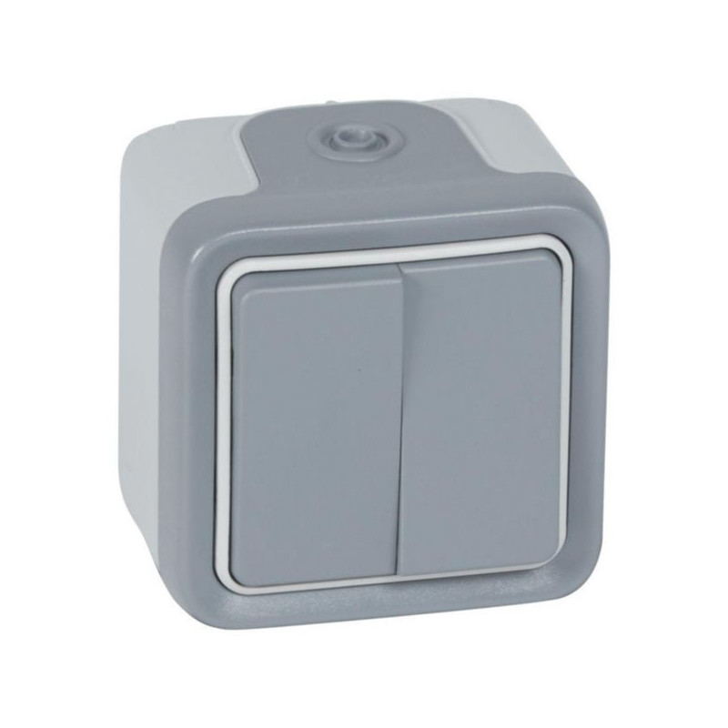 POUSSOIR ÉTANCHE ENCASTRE LUMINEUX AQUA GRIS - LAP - 10428GR