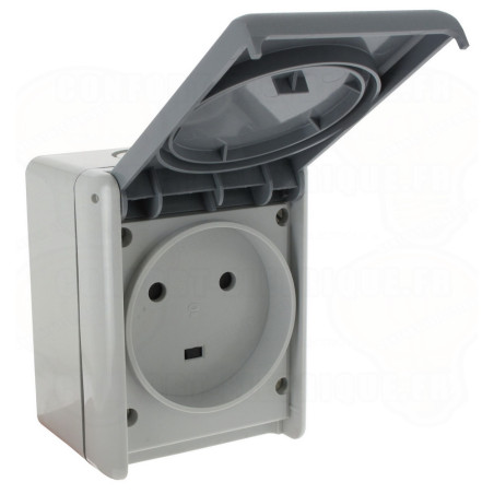 PRISE 2P+T ÉTANCHE ENCASTRE AQUA BLANC - LAP - 20419BL,Accueil