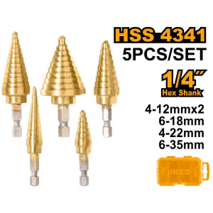 Jeu de forets étages HSS 5PCS - Ingco - AKSDS2051,Outillage et Mesure