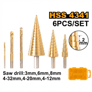Jeu de forets étages HSS 5PCS - Ingco - AKSDS2061,Outillage et Mesure