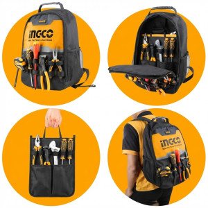 Sac à dos à outils L38*W*17*H46CM - Ingco - HBP01028,Protection de la Personne