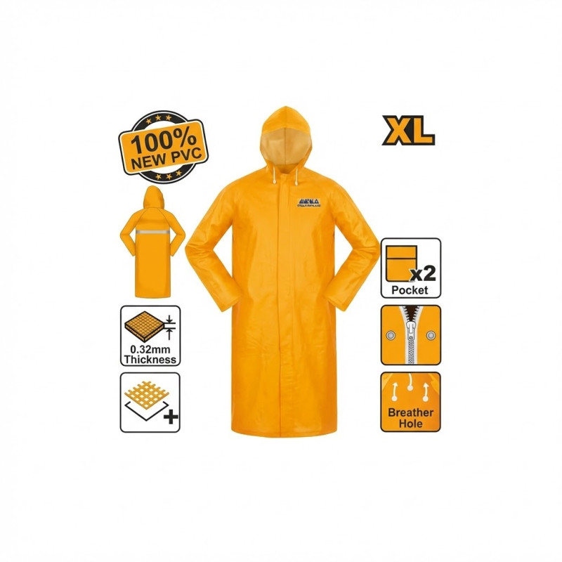 Manteau de pluie PVC polyester XL - Ingco - HRCTL031XL,Protection de la Personne