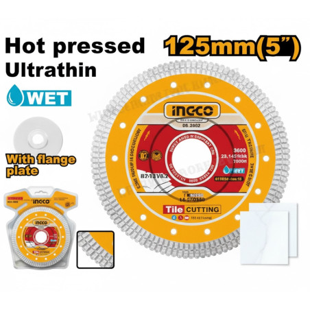 Disque de diamant ultra fin jante en maille 125(5″) - Ingco - DMD081251HT,Outillage et Mesure