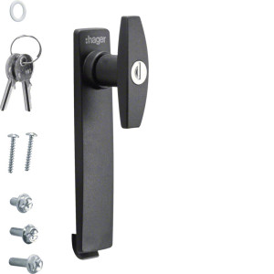 Poignée en T avec clé n° E405 avec 2 clés pour armoire univers IP5-6 - Hager - FZ526,Contrôle