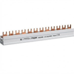 Barre de pontage 2P 80A à languette 16mm² 28modules - Hager -