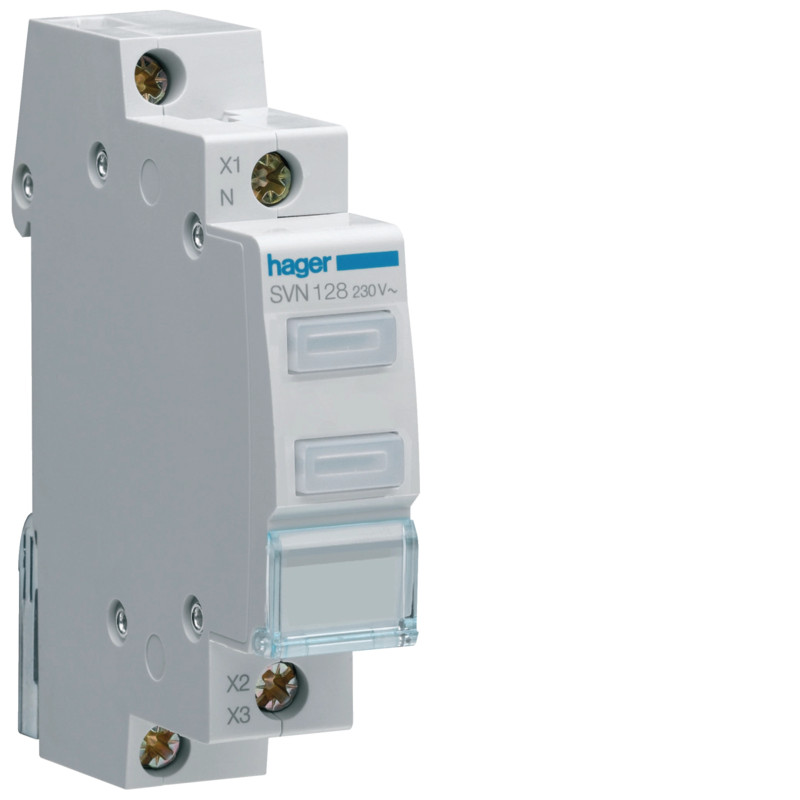 Voyant double LED transparent 230VAC - Hager - SVN128,Automatisation et contrôle industriels Hager