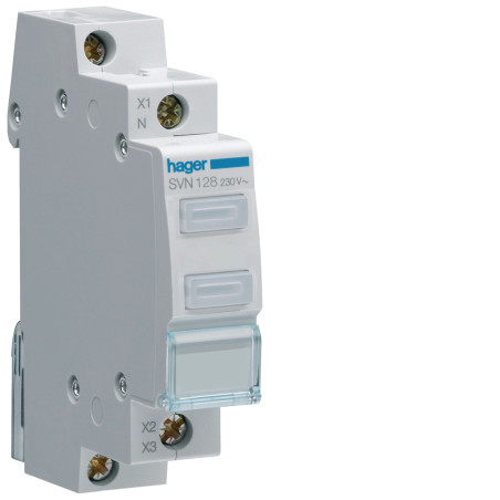 Voyant double LED transparent 230VAC - Hager - SVN128,Automatisation et contrôle industriels Hager