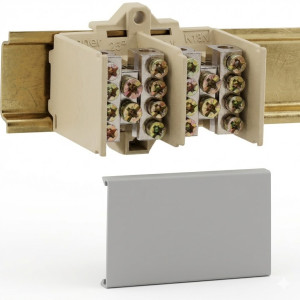 Bloc de jonction 125A 2P 2X25 + 4X16 + couvercle de protection - Hager - K023,Prise & Coffret