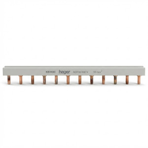 Barre de pontage 2P 63A languette 10mm² 24M - Hager - KB263C