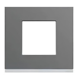 Plaque de finition galérie 2 poste Titane entraxe 71 mm - Hager