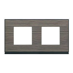 Plaque gallerie 2 postes horizontale 71mm latté - Hager -