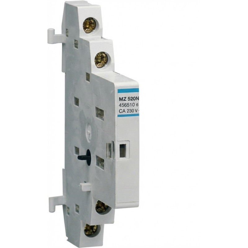 Contacteur auxiliaire pour disjoncteur moteur 10+1F 230V AC - Hager -MZ520N,Automatisation et