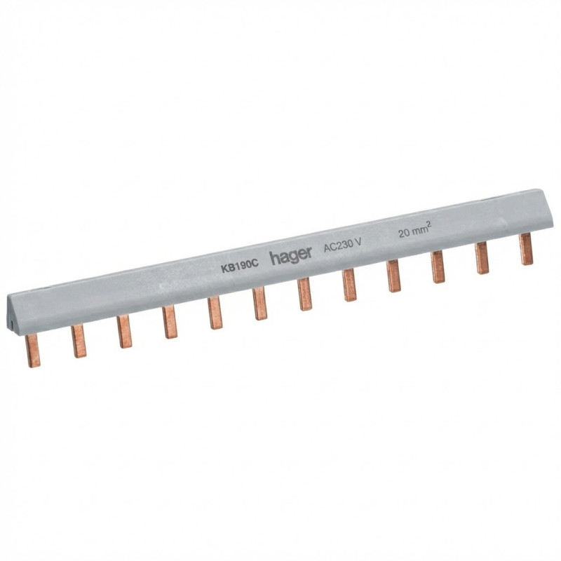 Barre de pontage 1P 100A languette 20mm² 24m - Hager - KB190C,Prise & Coffret Industriels Hager