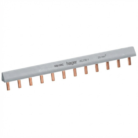 Barre de pontage 1P 100A languette 20mm² 24m - Hager - KB190C,Prise & Coffret Industriels Hager