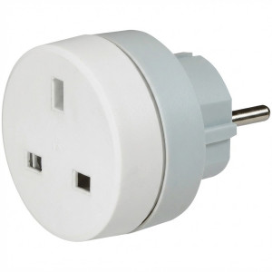 Adaptateur 2P+T 16A 230V pour fiche standard britannique sur prise standard français ou germanique