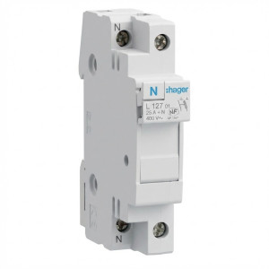 Coupe-circuit 1P+N 25A 400V domestique 1M - Hager - L12701,Disjoncteur - Disjoncteur Différentiel -